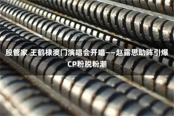 股管家 王鹤棣澳门演唱会开唱——赵露思助阵引爆CP粉脱粉潮